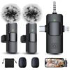 3-in-1 Wireless Lavalier Microphone Compatible for iPhone, Android, PC & Camera, Plug & Play Clip-on Mic with Clear Sound for Gaming, Live Streaming,Recording
