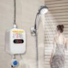 3500W Electric Tankless Water Heater Set 110 Volt with LCD Display,US Version Instant Hot Water Heater for Bathroom Shower