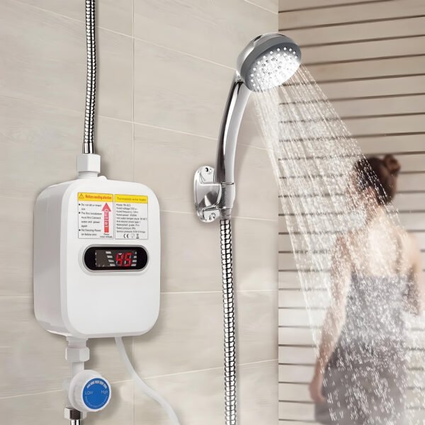 3500W Electric Tankless Water Heater Set 110 Volt with LCD Display,US Version Instant Hot Water Heater for Bathroom Shower