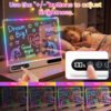 Led Drawing Board Rechargeable,Power Display&Touch Control,7 Color Lights,4 light Effects,Built‑in Stand,Wall‑Mount Ready,7 Markers,Tracing Book Included