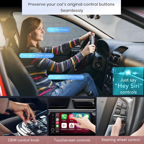 2-in-1 Wireless CarPlay & Android Auto Adapter, Plug-and-Play Car Adapter, Fast A7 Chip,USB and Type C Auto-Reconnect, Stable Converter for Cars 2016+