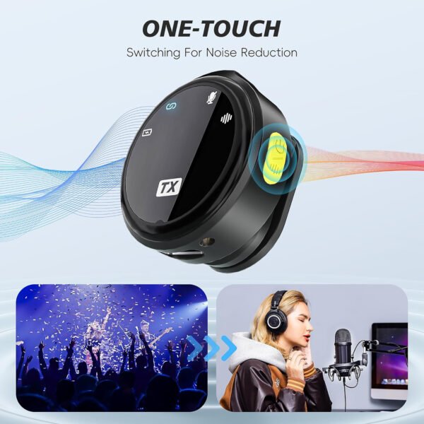 Wireless Lavalier Microphone Compatible with iPhone, Android Mini 2.4GHz Clip-On Mic with Noise Cancellation, 50m Range, 15H Battery, Plug & Play for Vlogging, YouTube, TikTok, Live Streaming