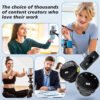 Wireless Lavalier Microphone Compatible with iPhone, Android Mini 2.4GHz Clip-On Mic with Noise Cancellation, 50m Range, 15H Battery, Plug & Play for Vlogging, YouTube, TikTok, Live Streaming