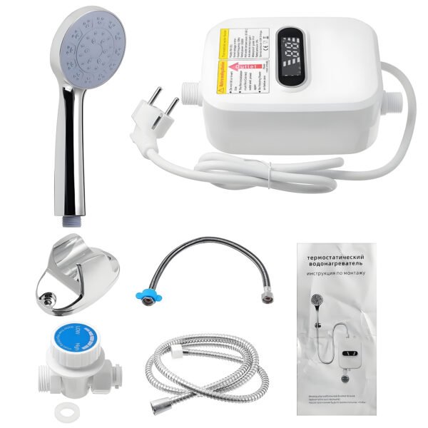 3500W Electric Tankless Water Heater Set 110 Volt with LCD Display,US Version Instant Hot Water Heater for Bathroom Shower