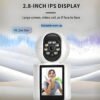 1080P Wifi Video Baby Monitor with 2.8" HD Ips Screen, Two-Way Audio, Remote App Control, Night Vision Indoor Camera for Baby & Pet Monitoring, TF Card Support