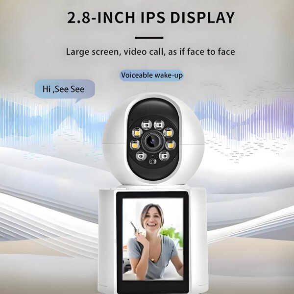 1080P Wifi Video Baby Monitor with 2.8" HD Ips Screen, Two-Way Audio, Remote App Control, Night Vision Indoor Camera for Baby & Pet Monitoring, TF Card Support