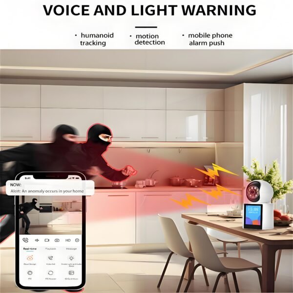 1080P Wifi Video Baby Monitor with 2.8" HD Ips Screen, Two-Way Audio, Remote App Control, Night Vision Indoor Camera for Baby & Pet Monitoring, TF Card Support