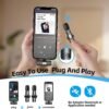 2-in-1 Wireless Lavalier Microphone Compatible for iPhone & Android, Plug & Play Clip-On Mic with Noise Cancellation for Gaming, Live Streaming, Vlog