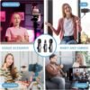 2-in-1 Wireless Lavalier Microphone Compatible for iPhone & Android, Plug & Play Clip-On Mic with Noise Cancellation for Gaming, Live Streaming, Vlog