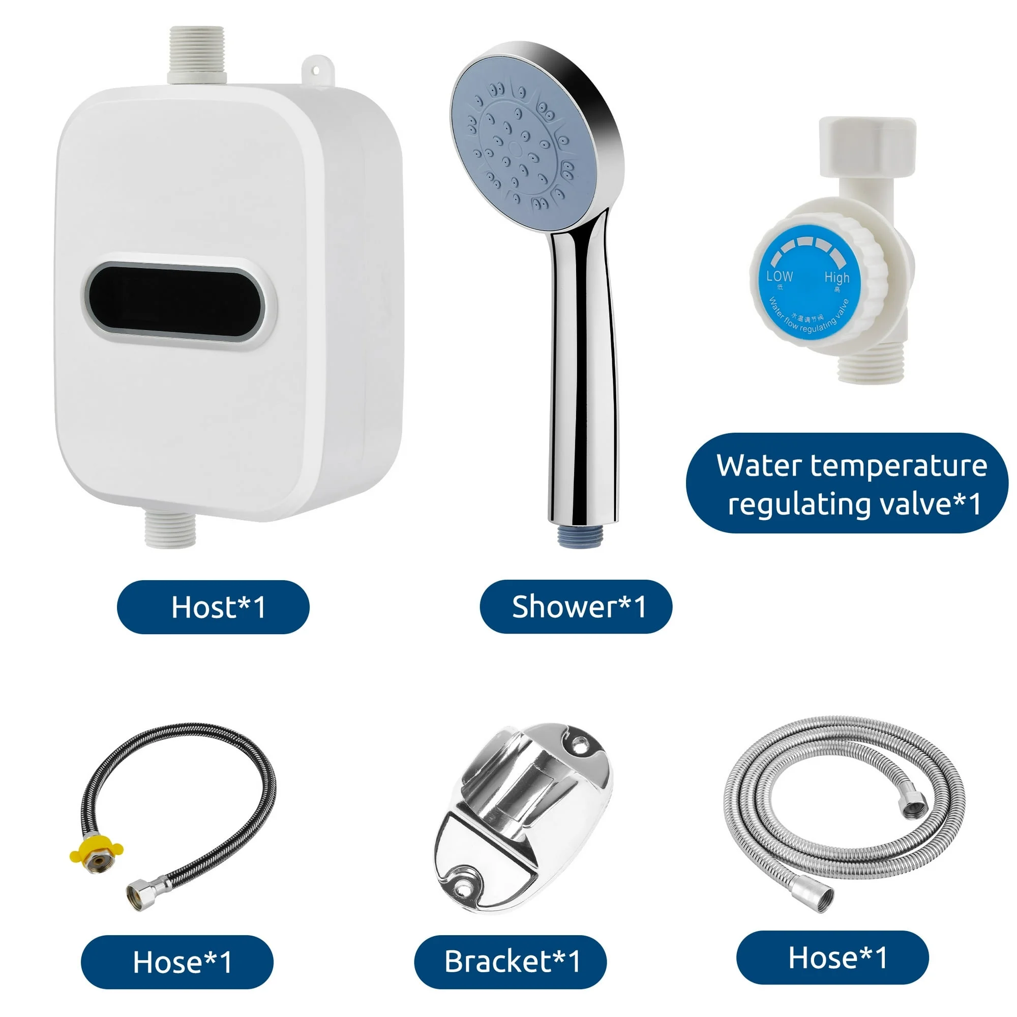 3500W Tankless Instant Hot Water Heater Shower Head Set with LCD Display for Bathroom - Image 7