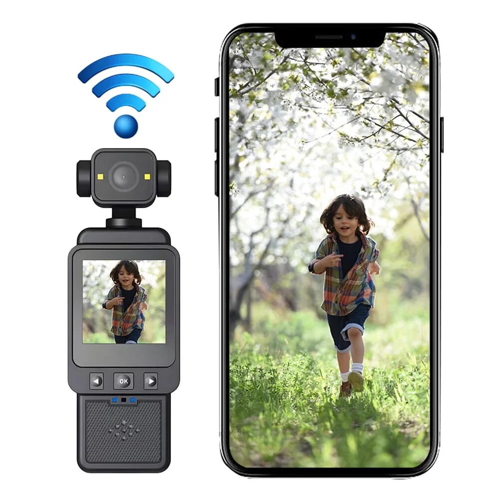 1080P Mini WiFi Sports Wearable Pocket Anti Shaking 1000mAh Battery Camera for Hobbies Vlogging