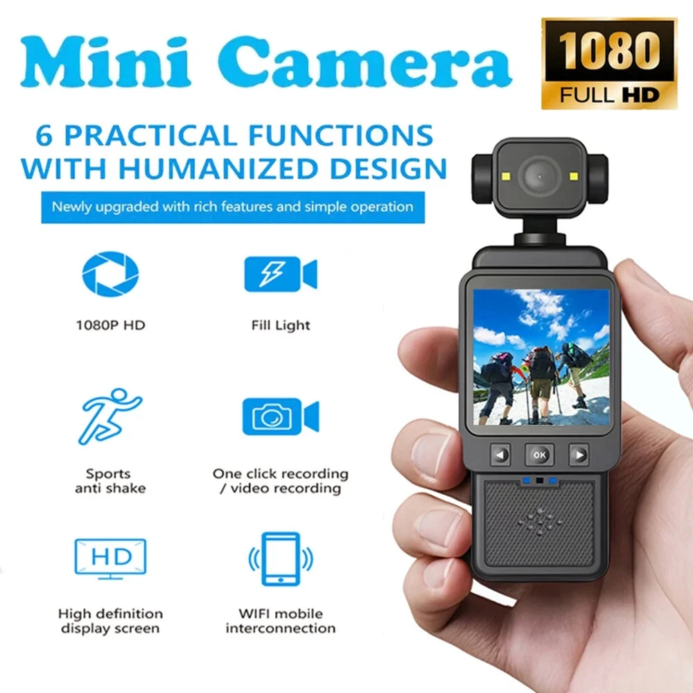 1080P Mini WiFi Sports Wearable Pocket Anti Shaking 1000mAh Battery Camera for Hobbies Vlogging - Image 2