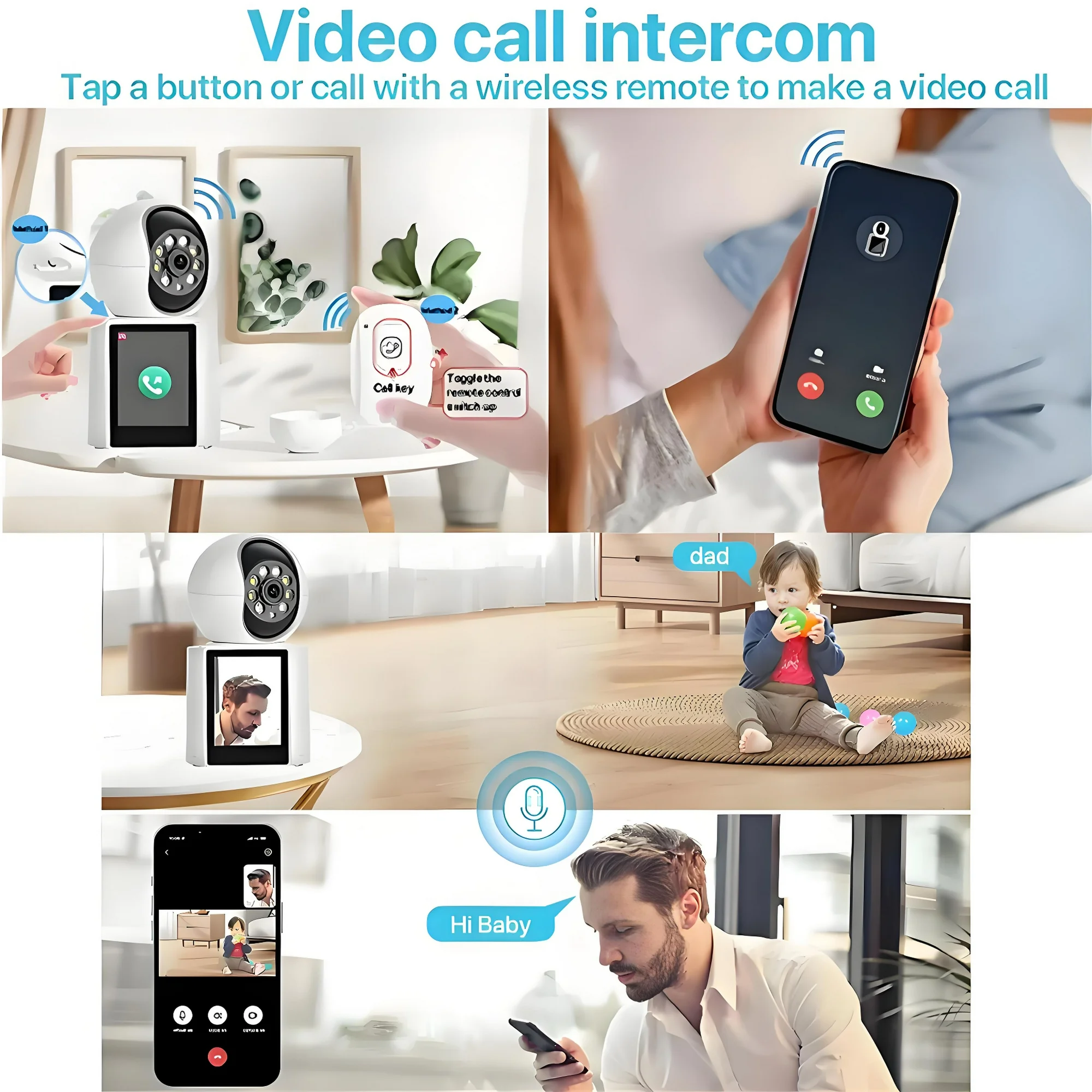 Baby Monitor,Wireless Indoor Security Camera 1080P WIFI Smart Home Wifi Cameras with 2.8" IPS Screen,Two-Way Audio and Video,LED Infrared Night Vison,AI Motion Detection - Image 7