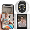 1080P Wifi Video Baby Monitor with 2.8" HD Ips Screen, Two-Way Audio, Remote App Control, Night Vision Indoor Camera for Baby & Pet Monitoring, TF Card Support