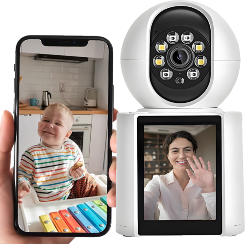1080P Wifi Video Baby Monitor with 2.8" HD Ips Screen, Two-Way Audio, Remote App Control, Night Vision Indoor Camera for Baby & Pet Monitoring, TF Card Support