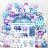 1 QQ-Iceblue-148PCS 148PCS Winter Snow Balloon Garland Arch Kit with Snowflake Latex Balloons, Winter Wonderland Party Decorations for Christmas, Birthday, Baby Shower & Holiday Party