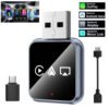 Wireless CarPlay Android Auto Adapter, 4-in-1 Car Dongle with AirPlay Mirror Link,2.4/5GHz WiFi & Bluetooth 5.0,Plug-and-Play with Auto-Reconnect,OEM Control Support