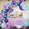 Balloon Garland Arch Kit Sea Theme, 136PCS Sea Maid Purple & Green Latex Balloons with DIY Tools, Easy Assembly for Birthday, Wedding & Party Decorations