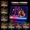 2.7 colors 4 modes-LEDBan-CX-35x25 Rechargeable LED Drawing Board for Kids, Light Up Acrylic Tracing & Writing Board with 7 RGB Colors,6 Light Modes, Magnetic Paper Holder, USB-C Charging, Creative Gift for Boys & Girls
