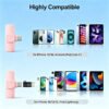 Wireless Lavalier Microphone for iPhone and Android, 2-Pack Mini Clip-On Mic with Noise Reduction Plug and Play for TikTok, YouTube Video Recording, Pink