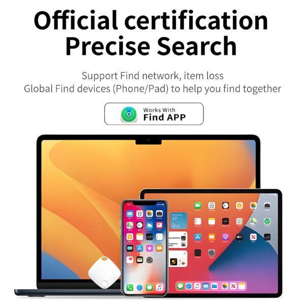Air Tracker Tags, 4 Pack, Compatible with Apple Find My, Mfi Certified, Bluetooth Item Finder 5.4, 90dB Sound Alert, IP57 Waterproof, Replaceable Battery