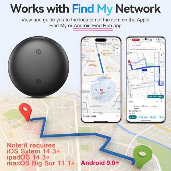3 Find my app-S10-Dual-Tracker-Tag Air Tracker Tags for Android and Apple,Apple Find My and Google Find Hub,4 Packs Bluetooth Item Locator,110dB Sound Alert,IP66 Waterproof,Replaceable Battery,Anti-Lost Tag