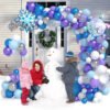 4 QQ-Iceblue-148PCS 148PCS Winter Snow Balloon Garland Arch Kit with Snowflake Latex Balloons, Winter Wonderland Party Decorations for Christmas, Birthday, Baby Shower & Holiday Party