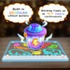 4.battery-LEDBan-CX-35x25 Rechargeable LED Drawing Board for Kids, Light Up Acrylic Tracing & Writing Board with 7 RGB Colors,6 Light Modes, Magnetic Paper Holder, USB-C Charging, Creative Gift for Boys & Girls