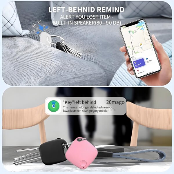 Air Tracker Tags, 4 Pack, Compatible with Apple Find My, Mfi Certified, Bluetooth Item Finder 5.4, 90dB Sound Alert, IP57 Waterproof, Replaceable Battery