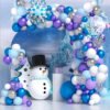 5 QQ-Iceblue-148PCS 148PCS Winter Snow Balloon Garland Arch Kit with Snowflake Latex Balloons, Winter Wonderland Party Decorations for Christmas, Birthday, Baby Shower & Holiday Party