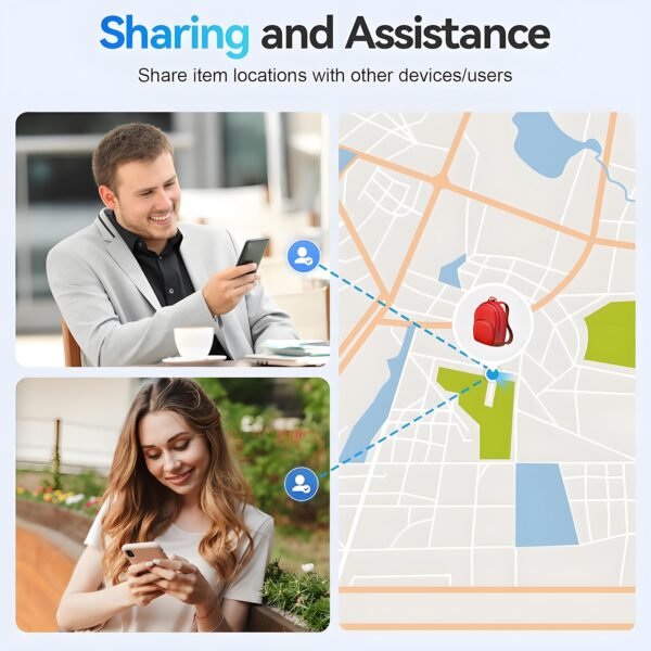 6 share-S10-Dual-Tracker-Tag Air Tracker Tags for Android and Apple,Apple Find My and Google Find Hub,4 Packs Bluetooth Item Locator,110dB Sound Alert,IP66 Waterproof,Replaceable Battery,Anti-Lost Tag