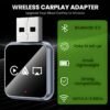 Wireless CarPlay Android Auto Adapter, 4-in-1 Car Dongle with AirPlay Mirror Link,2.4/5GHz WiFi & Bluetooth 5.0,Plug-and-Play with Auto-Reconnect,OEM Control Support