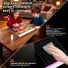 6.easy clean-LEDBan-CX-40x30 Rechargeable LED Drawing Board for Kids, Light Up Acrylic Doodle Board with 7 RGB Colors,8 Drawing Tracing Templates,Boys and Girls Gift