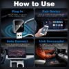 Wireless CarPlay Android Auto Adapter, 4-in-1 Car Dongle with AirPlay Mirror Link,2.4/5GHz WiFi & Bluetooth 5.0,Plug-and-Play with Auto-Reconnect,OEM Control Support