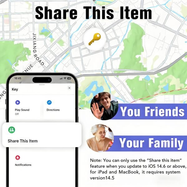Air Tracker Tags, 4 Pack, Compatible with Apple Find My, Mfi Certified, Bluetooth Item Finder 5.4, 90dB Sound Alert, IP57 Waterproof, Replaceable Battery