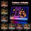 Rechargeable LED Note Board for Kids and Adults,Glowing with 7 Rgb Colors & 4 Flashing Modes,Portable Scratch-Resistant Acrylic for Writing,Drawing,Home,Holiday