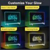 Rechargeable LED Note Board for Kids and Adults,Glowing with 7 Rgb Colors & 4 Flashing Modes,Portable Scratch-Resistant Acrylic for Writing,Drawing,Home,Holiday