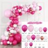 110PCS Pink Balloon Garland Arch Kit with Glitter Balloons, 18/12/10/5 Inch Latex Balloons Assorted Sizes for Birthday, Princess Party, Wedding & Baby Shower Decorations