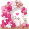 110PCS Pink Balloon Garland Arch Kit with Glitter Balloons, 18/12/10/5 Inch Latex Balloons Assorted Sizes for Birthday, Princess Party, Wedding & Baby Shower Decorations