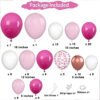 110PCS Pink Balloon Garland Arch Kit with Glitter Balloons, 18/12/10/5 Inch Latex Balloons Assorted Sizes for Birthday, Princess Party, Wedding & Baby Shower Decorations