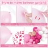110PCS Pink Balloon Garland Arch Kit with Glitter Balloons, 18/12/10/5 Inch Latex Balloons Assorted Sizes for Birthday, Princess Party, Wedding & Baby Shower Decorations