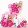 110PCS Pink Balloon Garland Arch Kit with Glitter Balloons, 18/12/10/5 Inch Latex Balloons Assorted Sizes for Birthday, Princess Party, Wedding & Baby Shower Decorations
