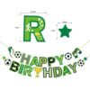 Soccer Birthday Party Supplies,Decorations Kit Soccer-Themed with Banner Hanging swirls,Latex Balloons Cupcake Toppers for boys girls