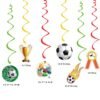 Soccer Birthday Party Supplies,Decorations Kit Soccer-Themed with Banner Hanging swirls,Latex Balloons Cupcake Toppers for boys girls