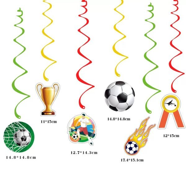 Soccer Birthday Party Supplies,Decorations Kit Soccer-Themed with Banner Hanging swirls,Latex Balloons Cupcake Toppers for boys girls