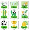 Soccer Birthday Party Supplies,Decorations Kit Soccer-Themed with Banner Hanging swirls,Latex Balloons Cupcake Toppers for boys girls