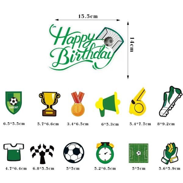 Soccer Birthday Party Supplies,Decorations Kit Soccer-Themed with Banner Hanging swirls,Latex Balloons Cupcake Toppers for boys girls
