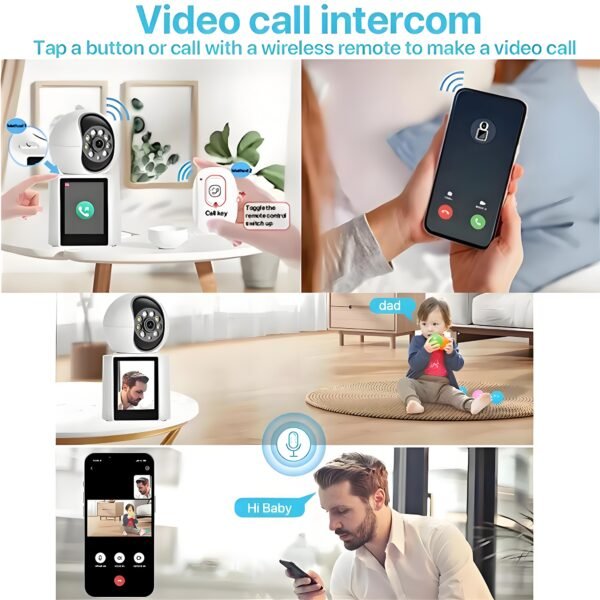 1080P Video Baby Monitor with 2.8" Ips Screen, Wifi Indoor Smart Camera for Baby, Two-Way Audio, Infrared Night Vision, AI Motion Detection,White