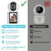 1080P Video Baby Monitor with 2.8" Ips Screen, Wifi Indoor Smart Camera for Baby, Two-Way Audio, Infrared Night Vision, AI Motion Detection,White