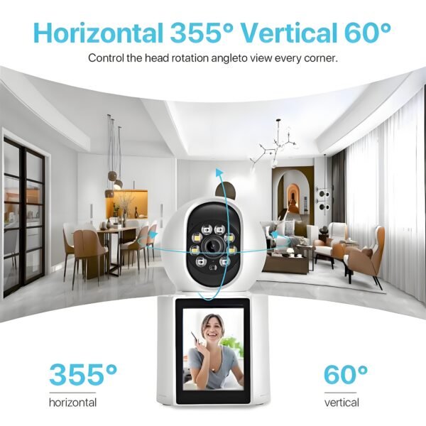 1080P Video Baby Monitor with 2.8" Ips Screen, Wifi Indoor Smart Camera for Baby, Two-Way Audio, Infrared Night Vision, AI Motion Detection,White